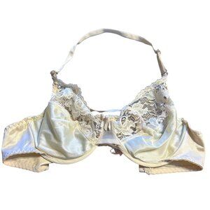 Vintage Smoothie Backless Ivory Lace Satin Bra 36C Adjustable Straps